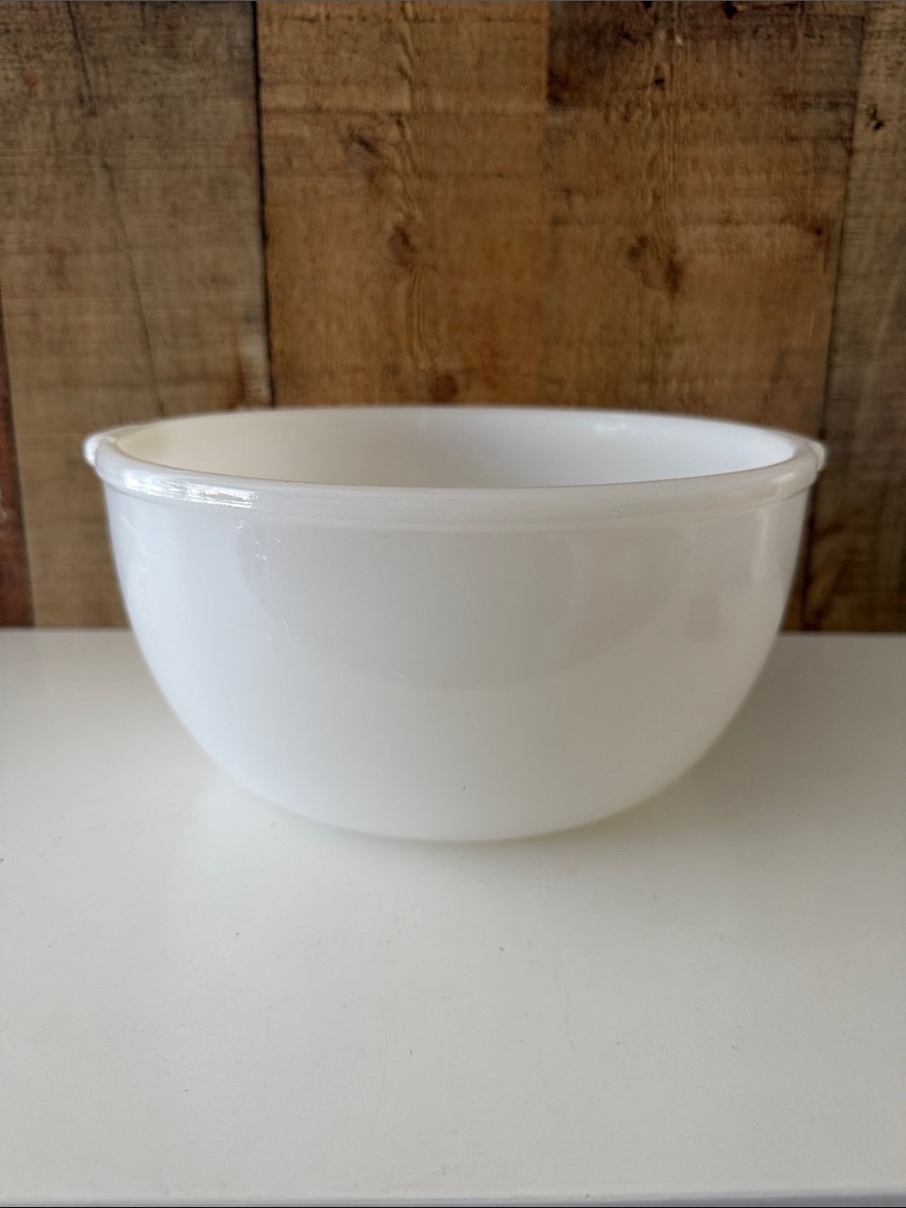 Glasbake Made for Sunbeam White Milk Glass Bowl with Embossed Maker's Mark